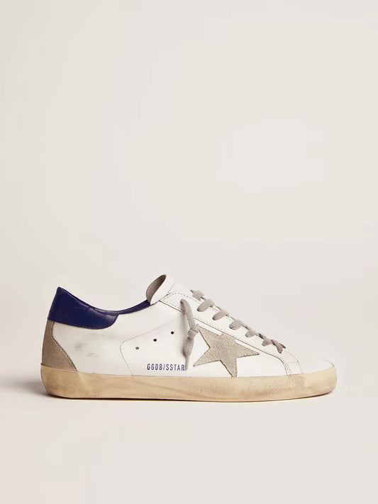 GOLDEN GOOSE - SUPER-STAR WOMEN WITH SUEDE STAR AND BLUE BUTTRESS
